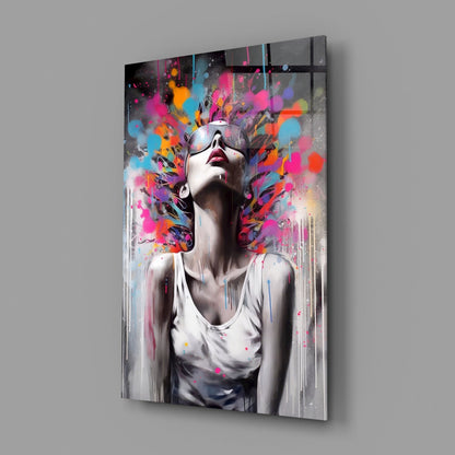 Colors in My Head Glass Wall Art