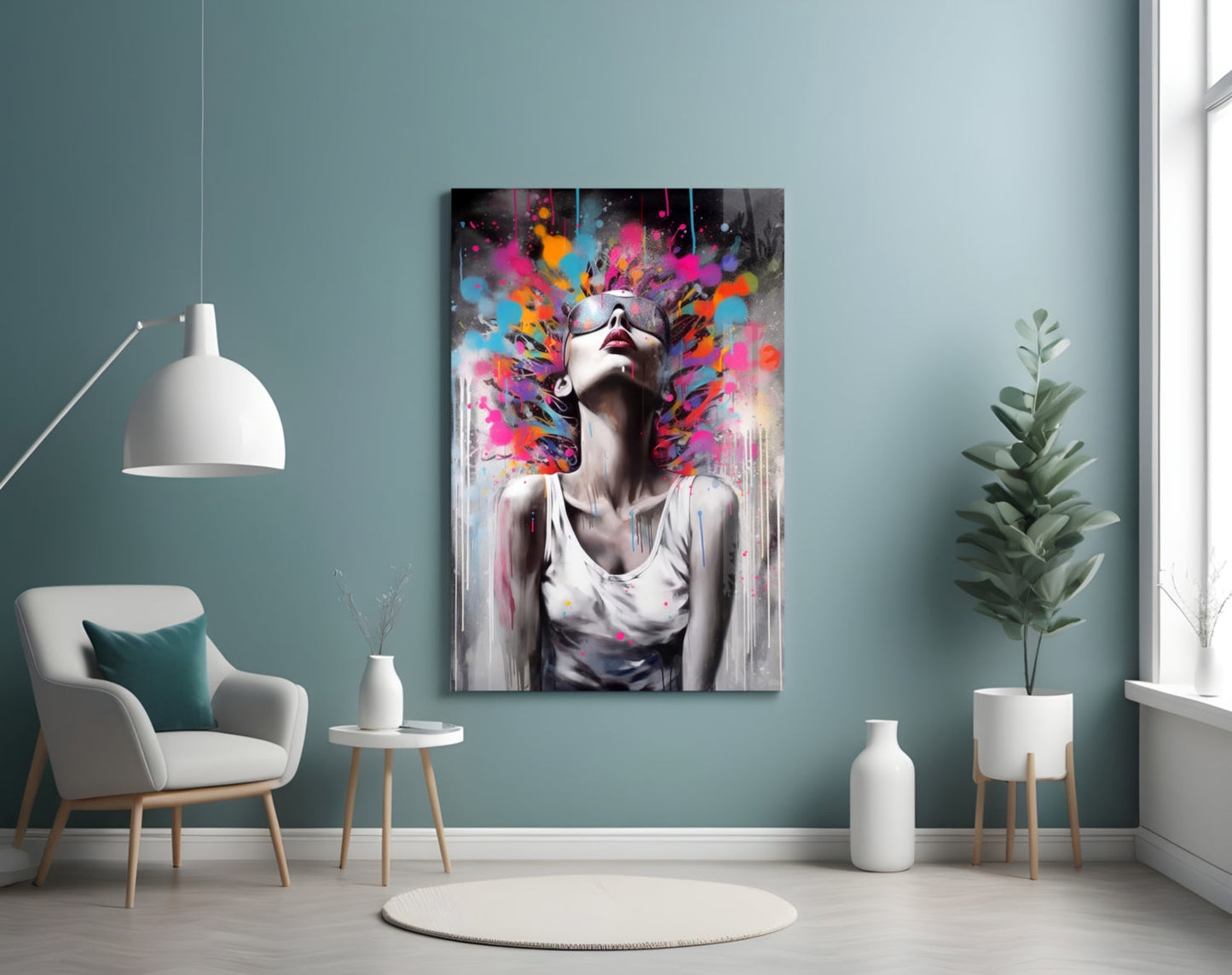 Colors in My Head Glass Wall Art