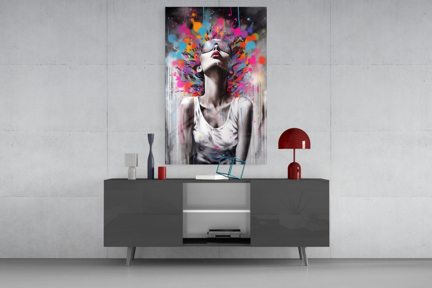 Colors in My Head Glass Wall Art