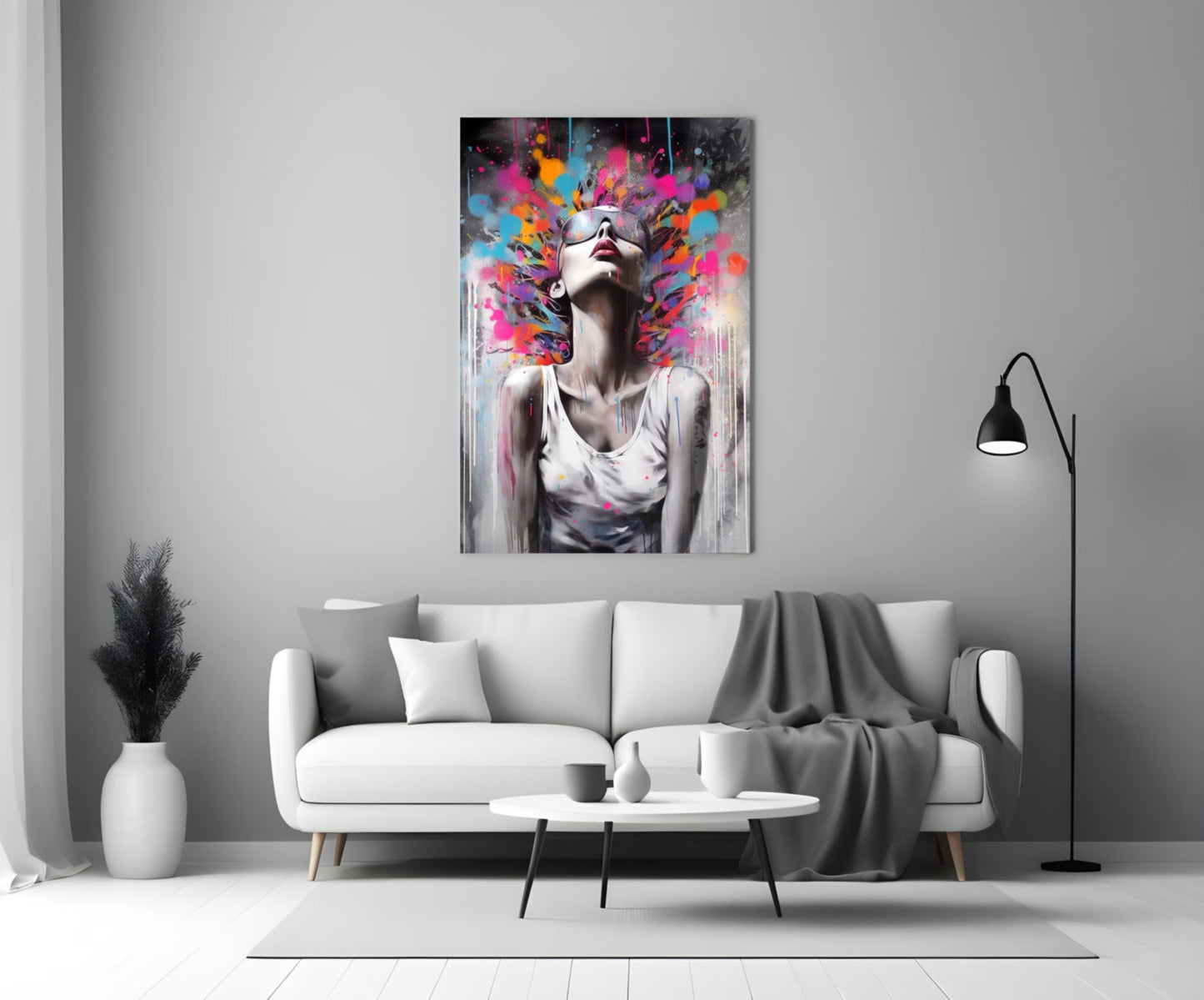 Colors in My Head Glass Wall Art