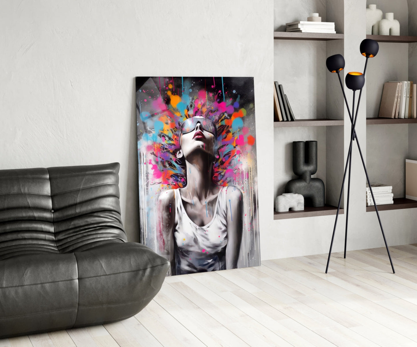 Colors in My Head Glass Wall Art
