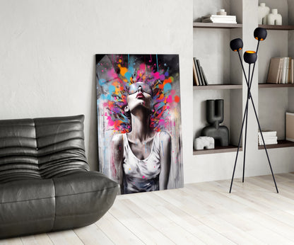 Colors in My Head Glass Wall Art