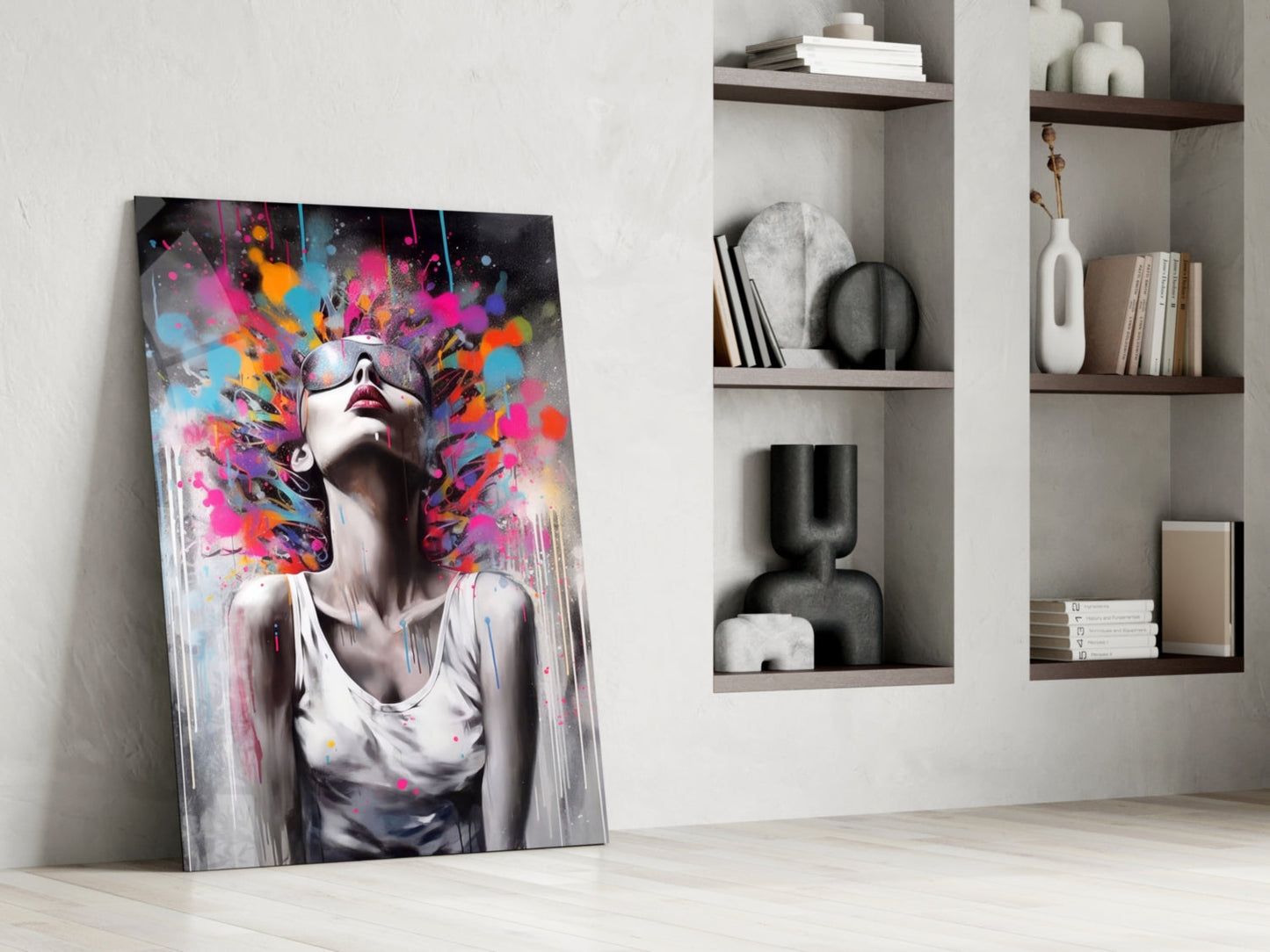 Colors in My Head Glass Wall Art