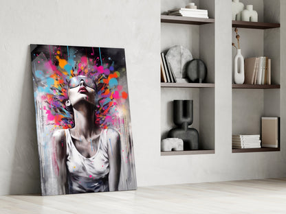 Colors in My Head Glass Wall Art
