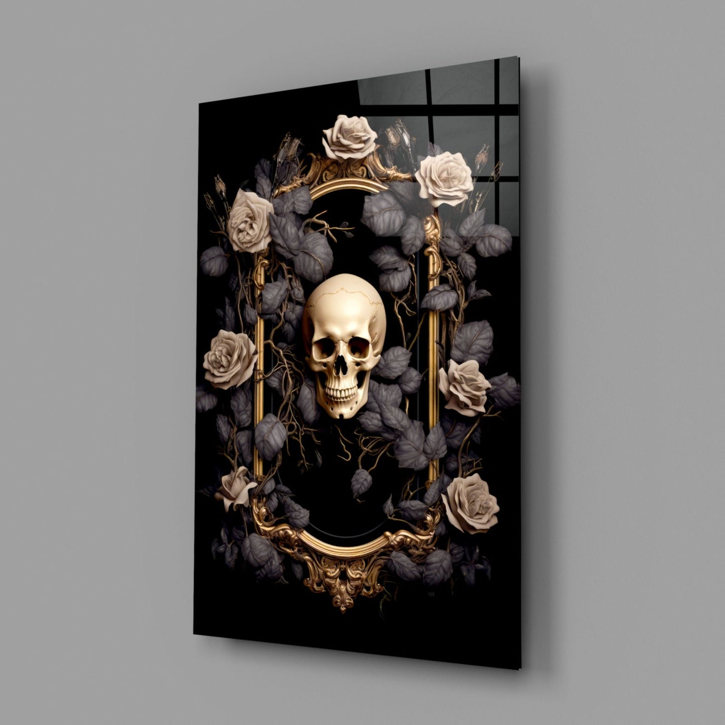 Skull Portrait Glass Wall Art