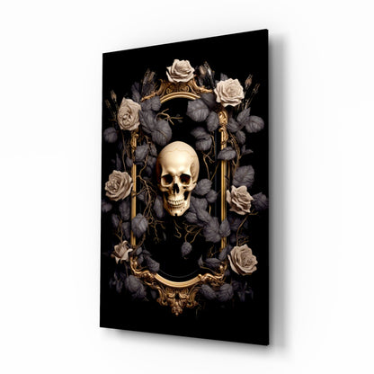 Skull portrait glass wall art