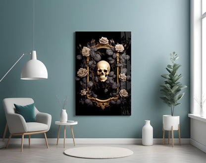 Skull Portrait Glass Wall Art