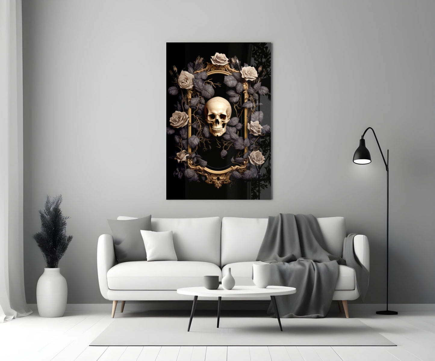 Skull Portrait Glass Wall Art