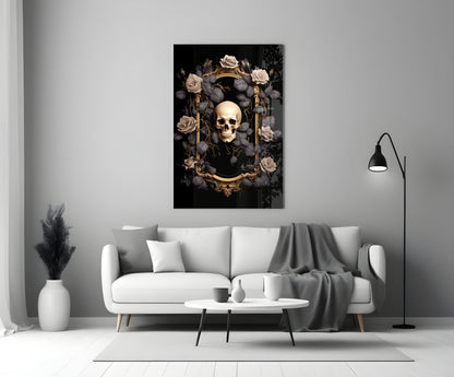 Skull Portrait Glass Wall Art