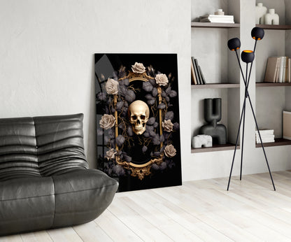 Skull Portrait Glass Wall Art