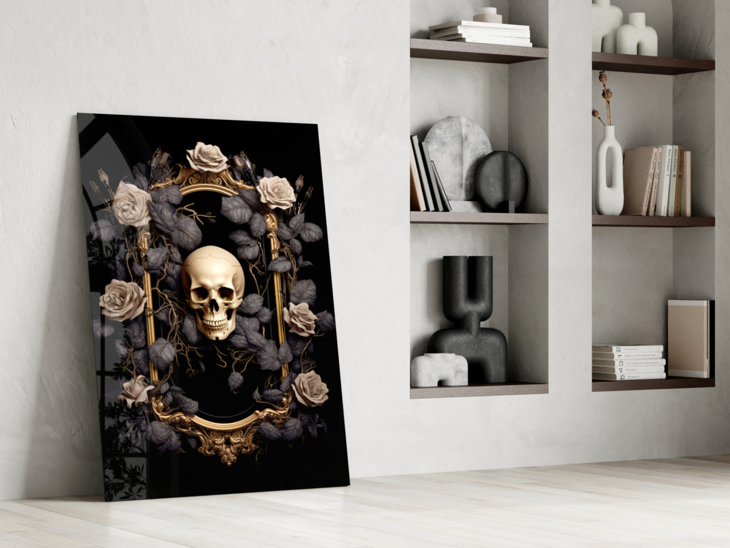 Skull Portrait Glass Wall Art