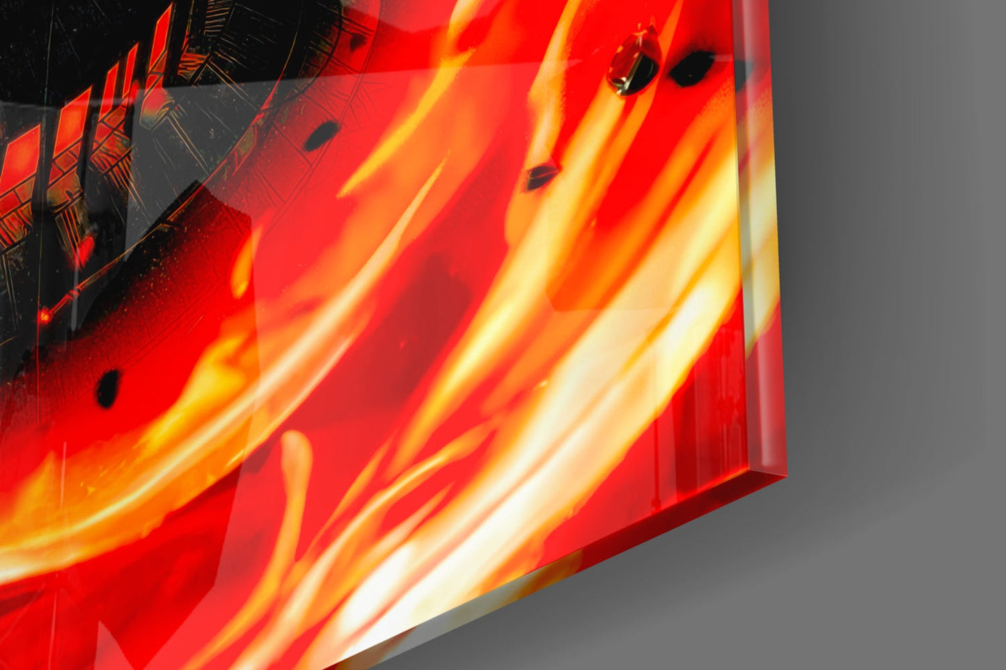Manga Fire Ninja Glass Wall Art