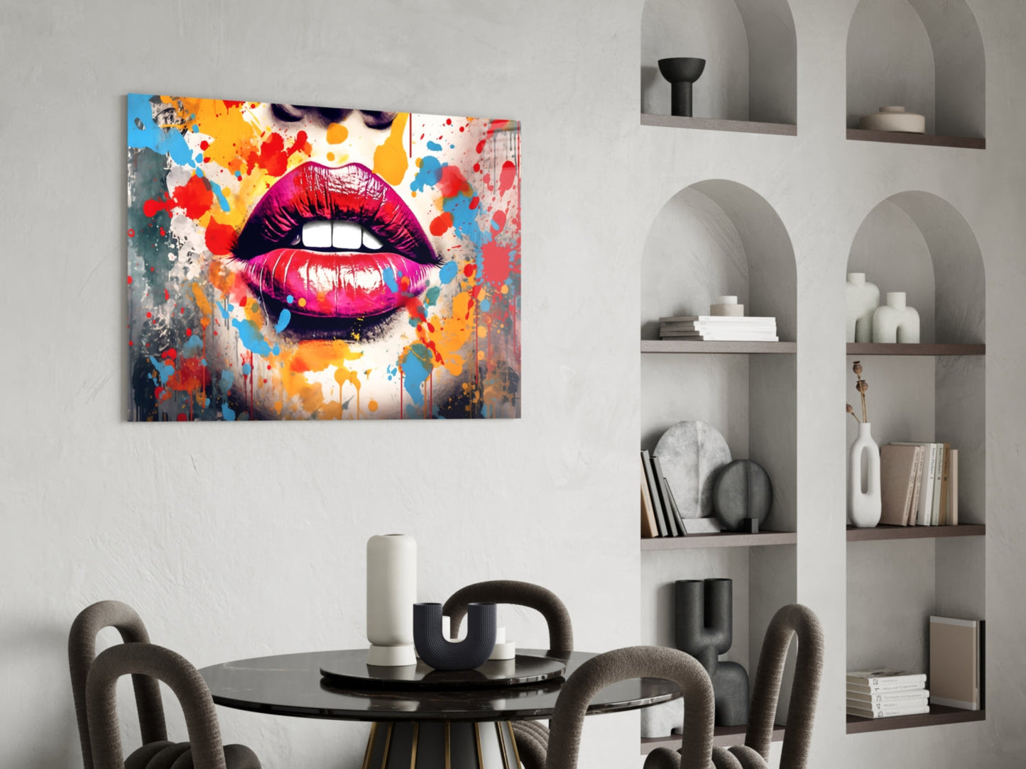 Red Lip Glass Wall Art