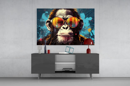 Grumpy Ape Sunglasses Glass Wall Art