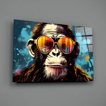 Grumpy Ape Sunglasses Glass Wall Art