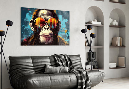 Grumpy Ape Sunglasses Glass Wall Art