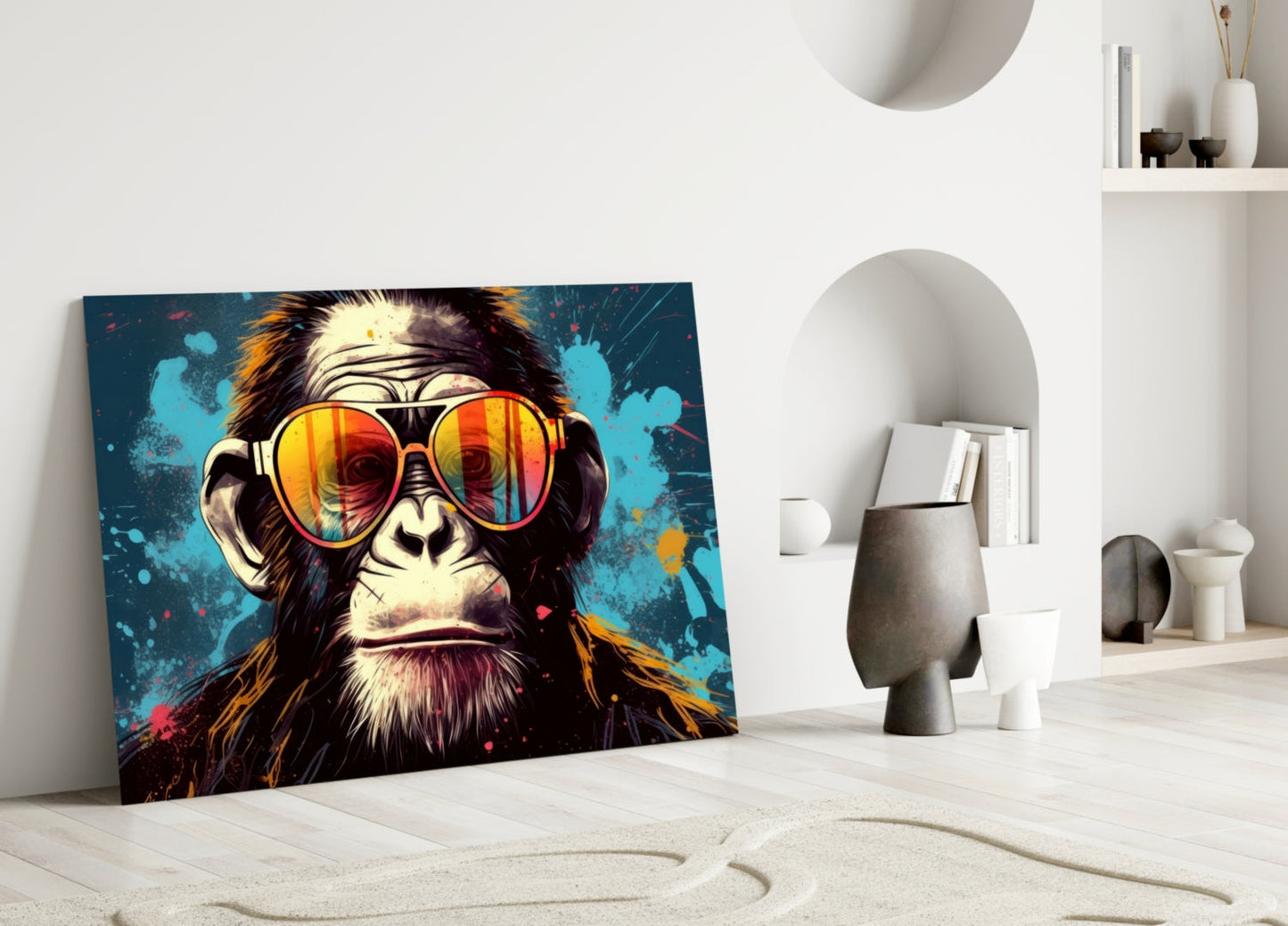 Grumpy Ape Sunglasses Glass Wall Art