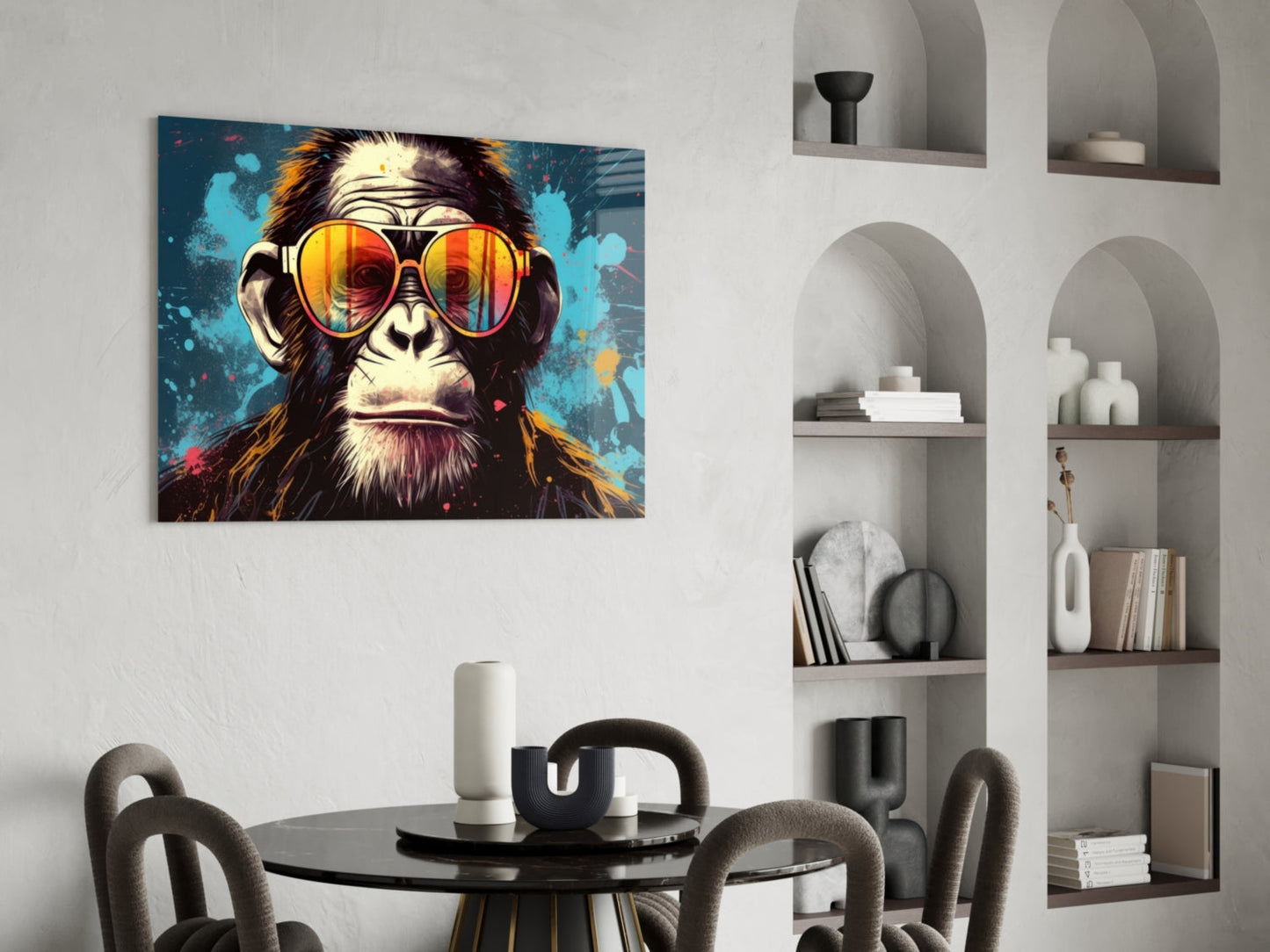 Grumpy Ape Sunglasses Glass Wall Art