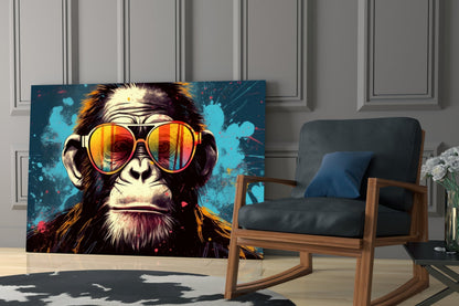 Grumpy Ape Sunglasses Glass Wall Art