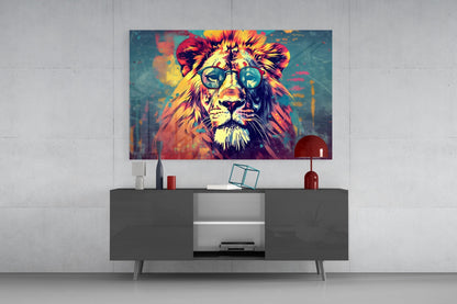 Shades Smoky Lion Glass Wall Art
