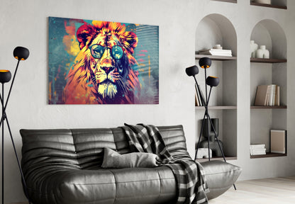 Shades Smoky Lion Glass Wall Art