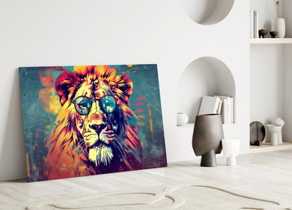 Shades Smoky Lion Glass Wall Art