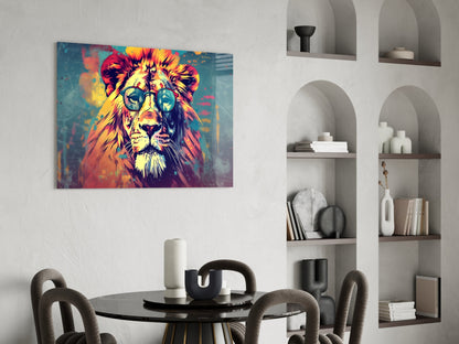 Shades Smoky Lion Glass Wall Art