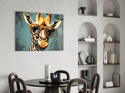 Golden Giraffe Amber Shades Glass Wall Art