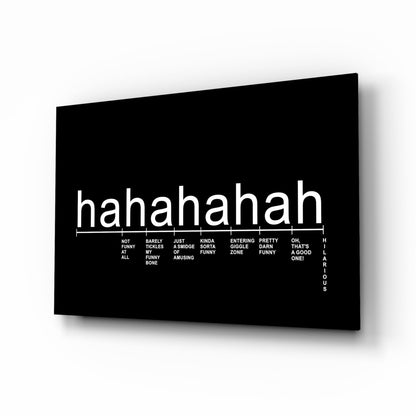Laughter Analysis glass wall art typography design