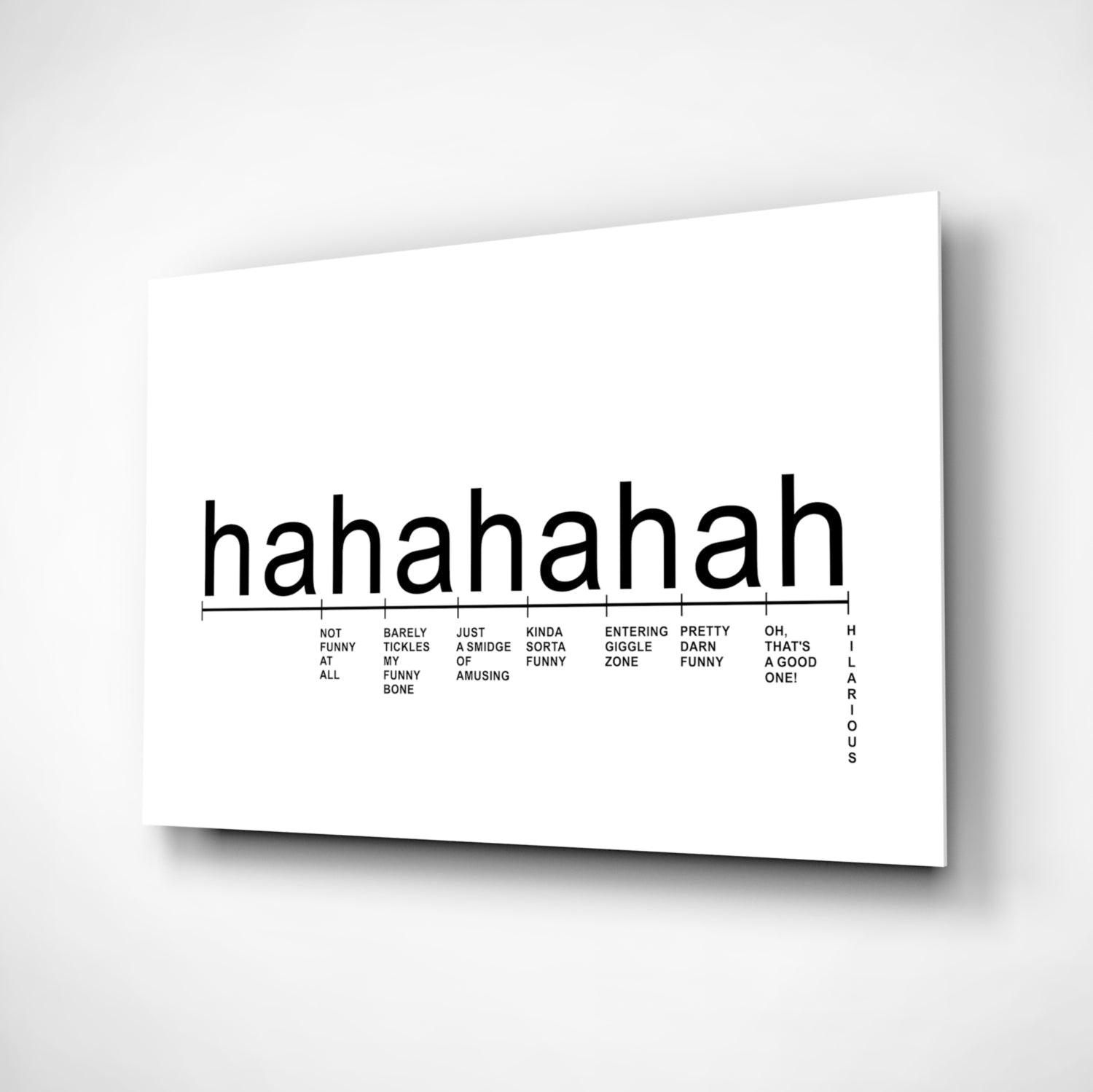 White Laughter Chart Glass Art