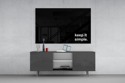 Keep It Simple Black Glass Wall Art