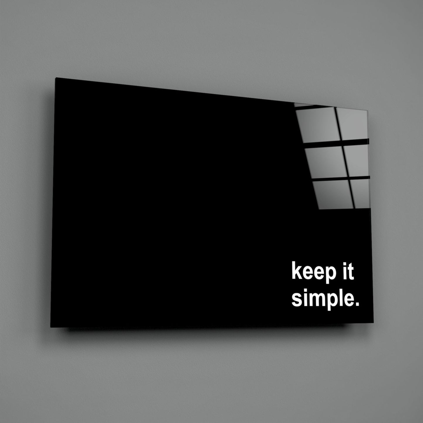 Keep It Simple Black Glass Wall Art