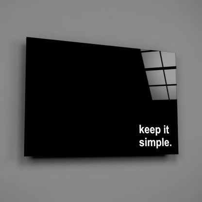 Keep It Simple Black Glass Wall Art