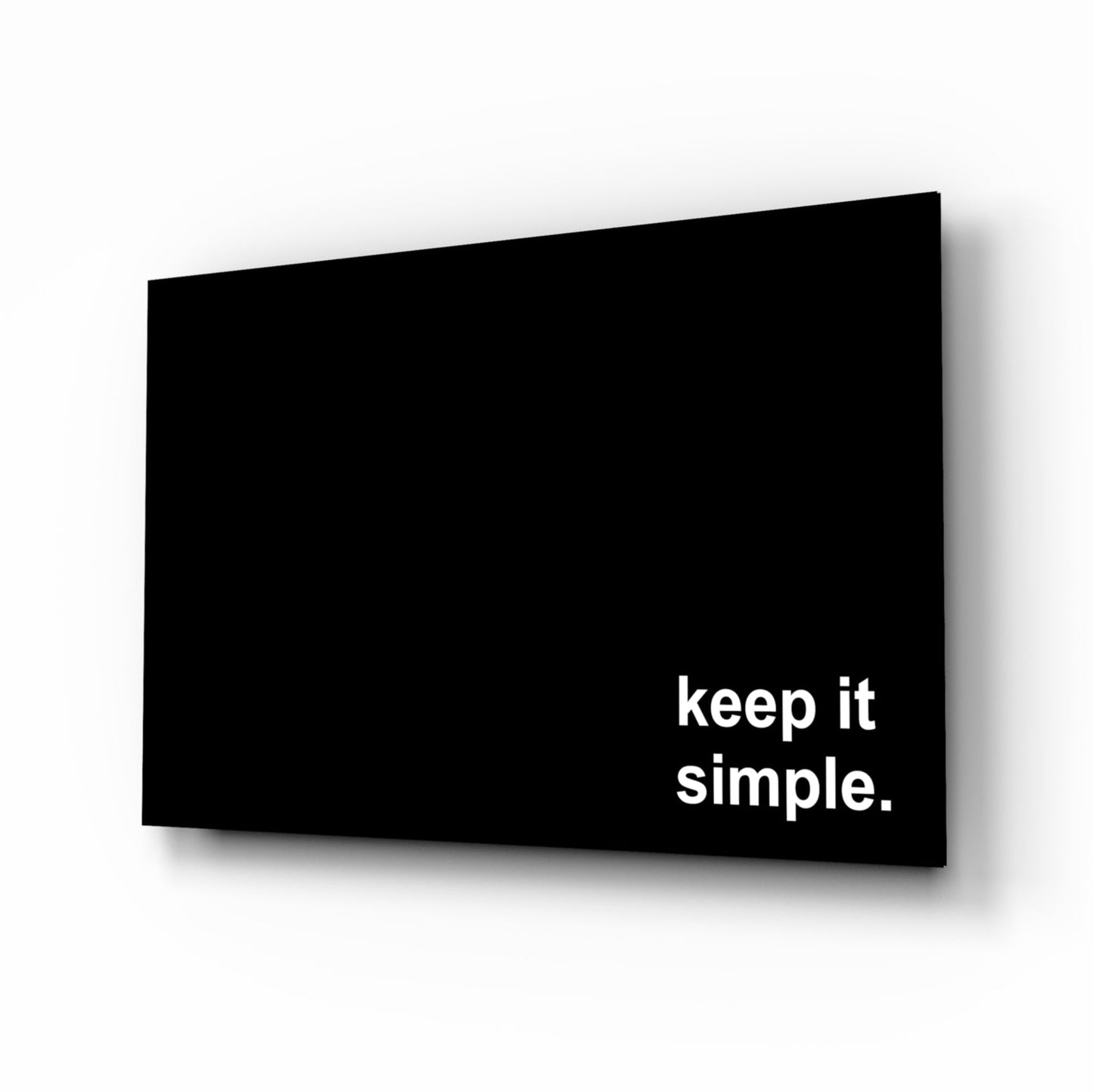 Keep It Simple Black Glass Wall Art