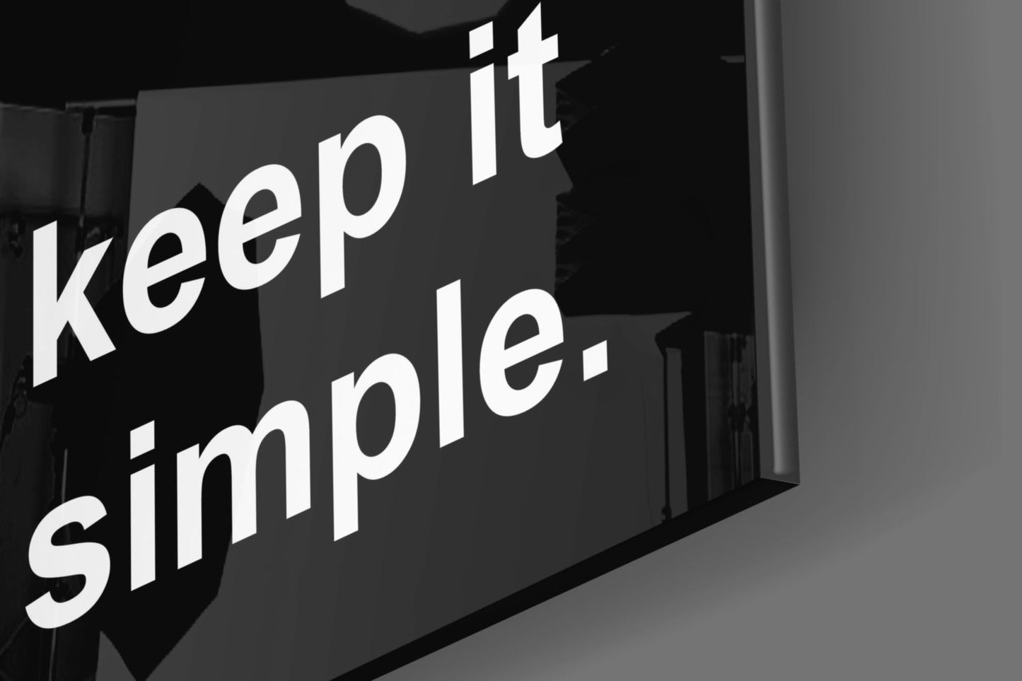 Keep It Simple Black Glass Wall Art