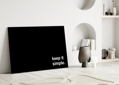 Keep It Simple Black Glass Wall Art