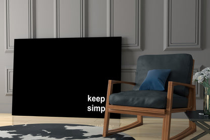 Keep It Simple Black Glass Wall Art