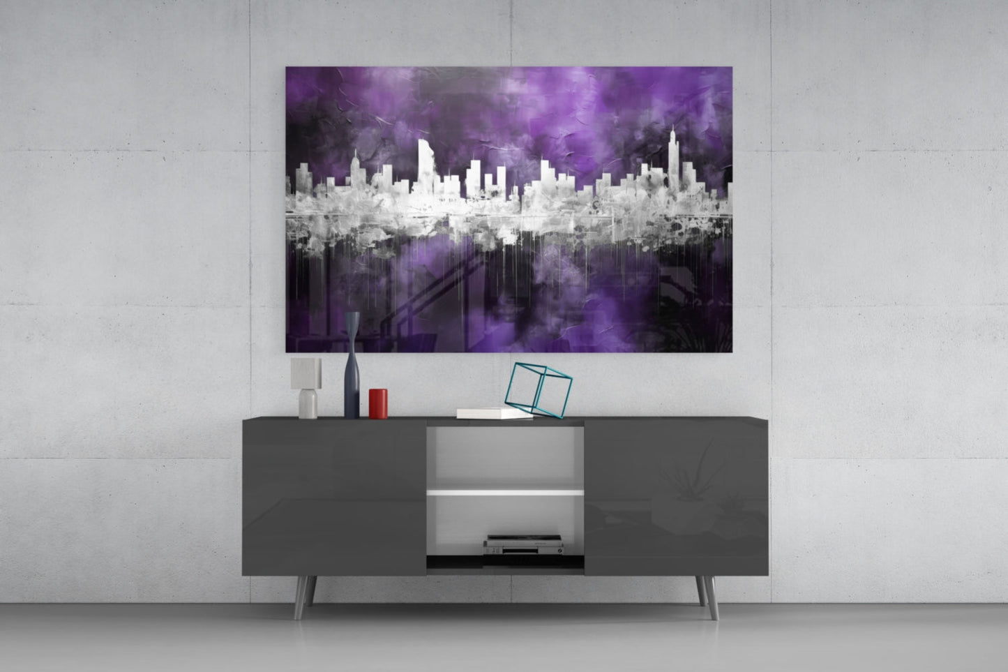 City Silhouette Glass Wall Art