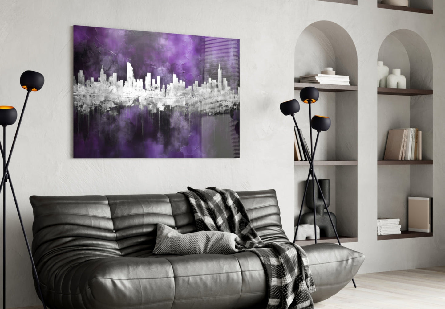 City Silhouette Glass Wall Art