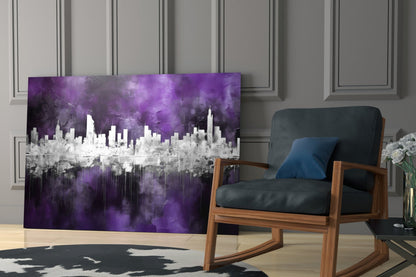 City Silhouette Glass Wall Art