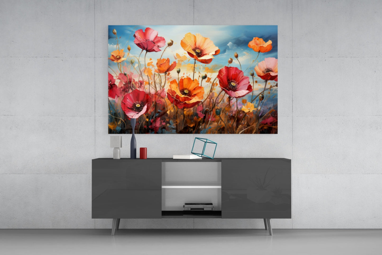 Poppies Glass Wall Art