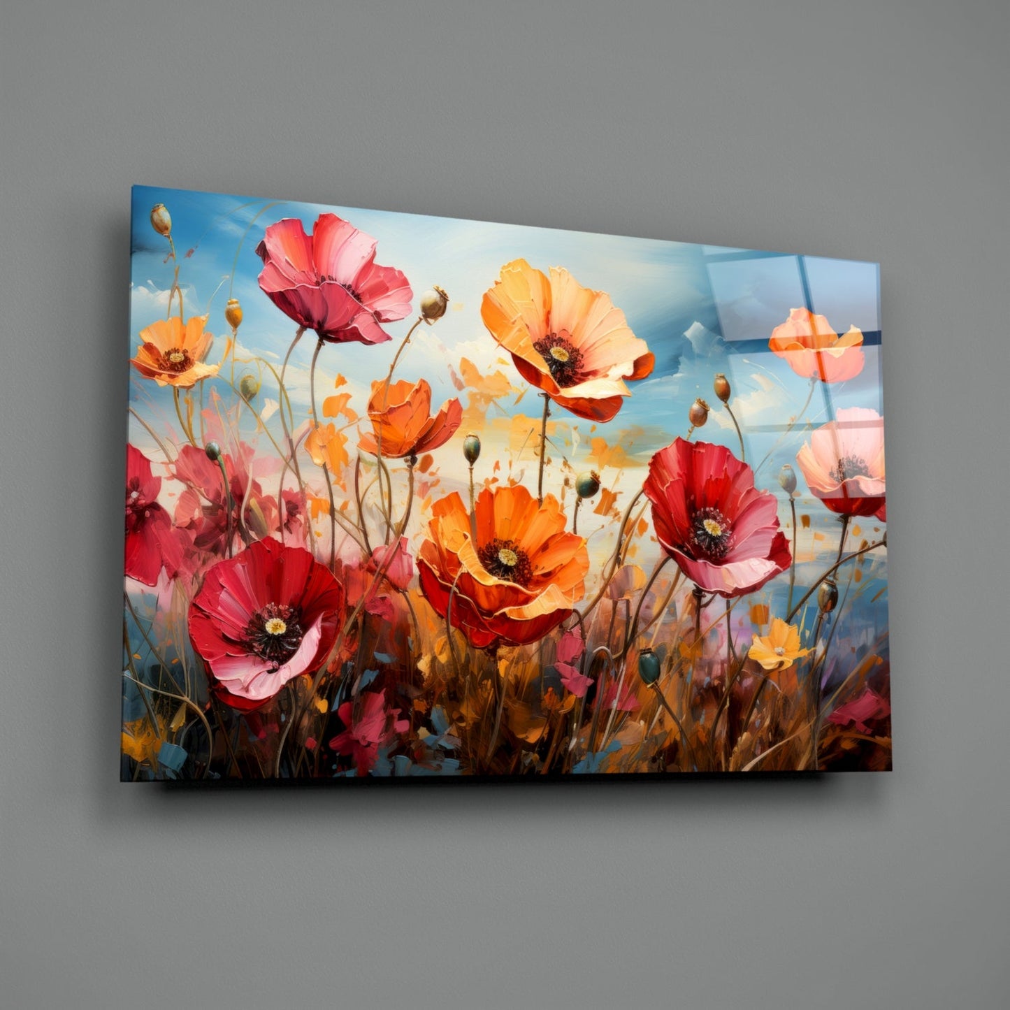 Poppies Glass Wall Art