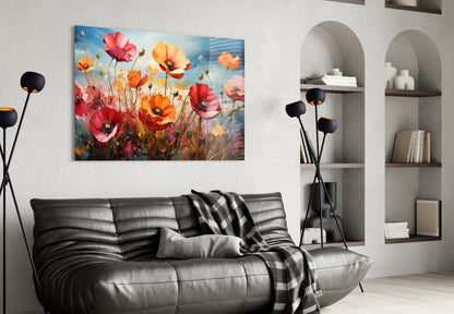 Poppies Glass Wall Art