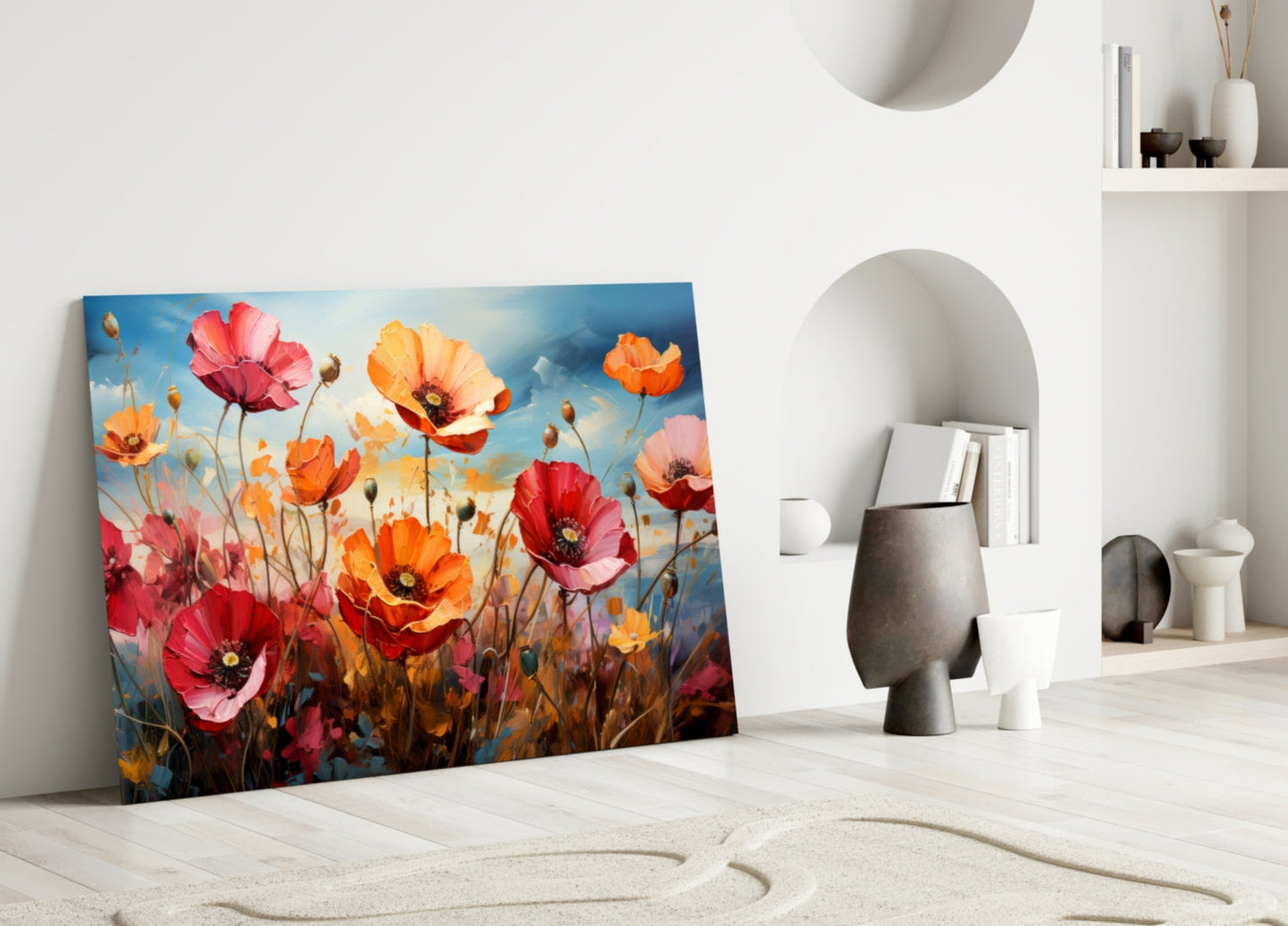 Poppies Glass Wall Art