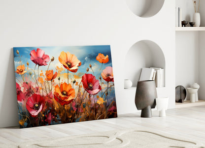 Poppies Glass Wall Art