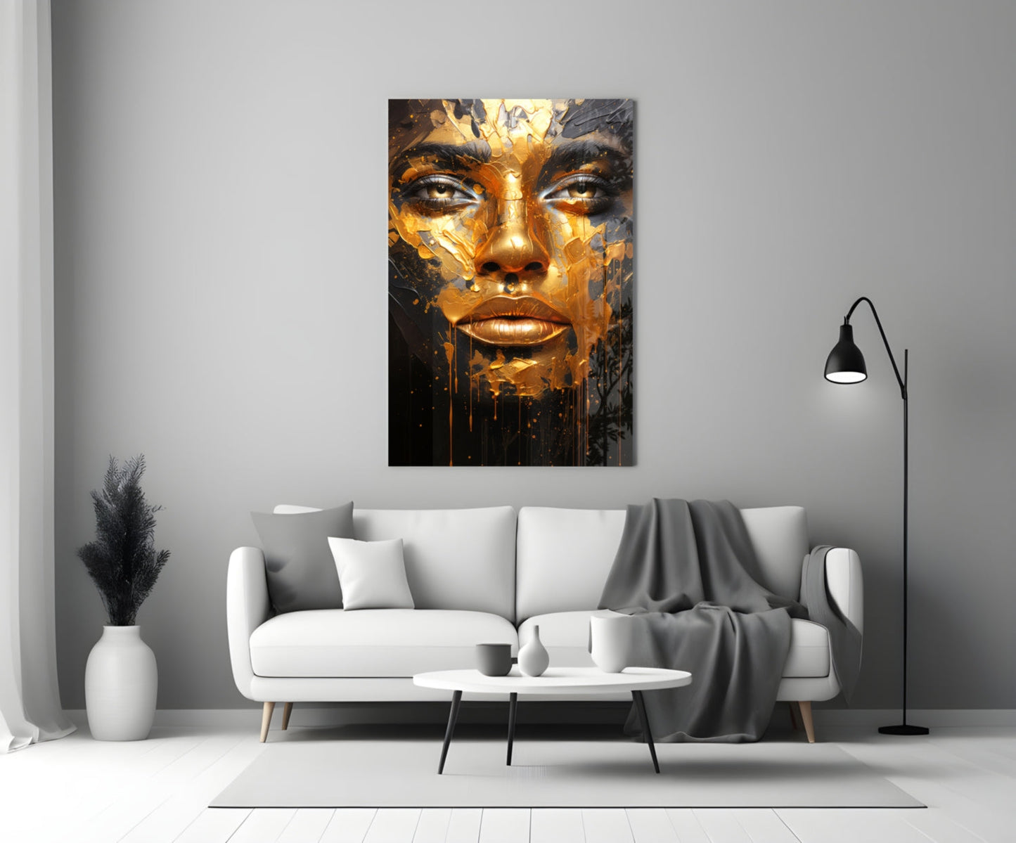 Molten Gold Woman Glass Wall Art