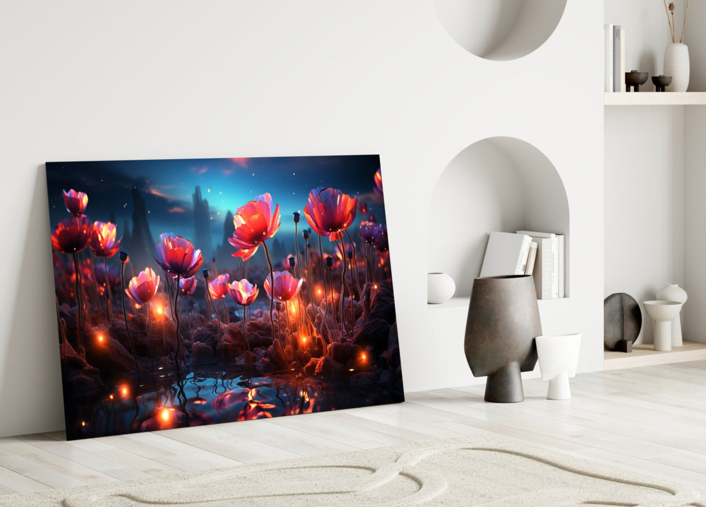 Magical Poppies Glass Wall Art