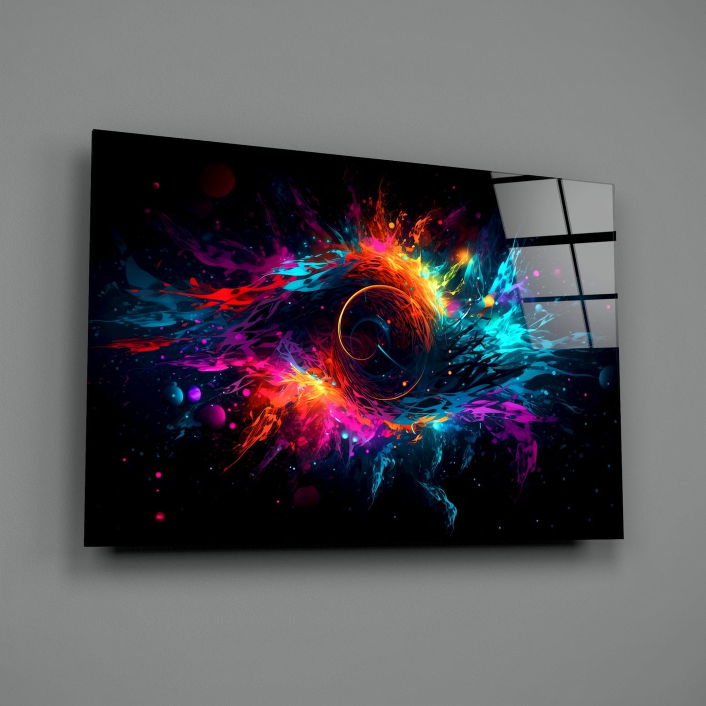 Colorful Hole Glass Wall Art