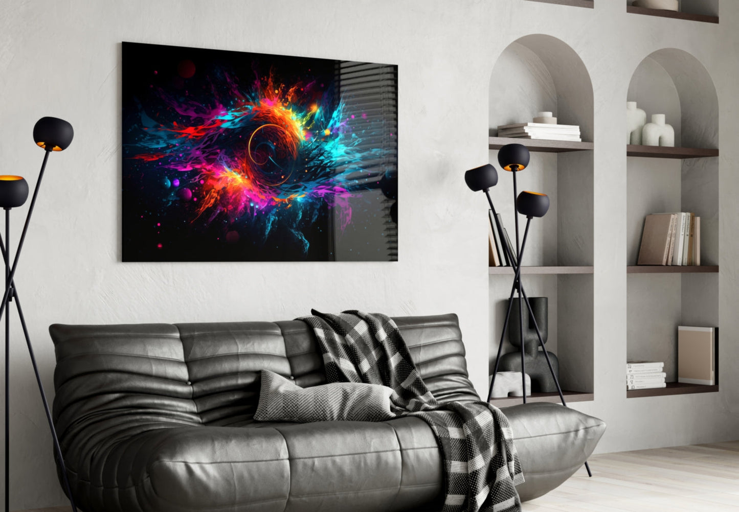 Colorful Hole Glass Wall Art