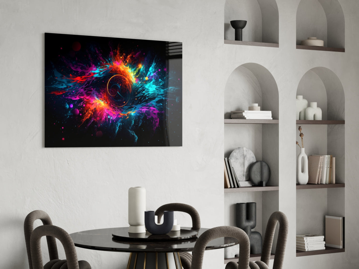 Colorful Hole Glass Wall Art